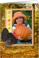 Thanksgiving Turkey in the woods and foliage Photo Card