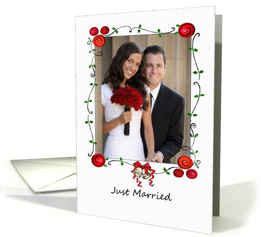 Just Married Announcement - Photo Card - Rose Frame card (912221)
