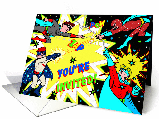Superhero Show - Birthday Party Invitation card (912884)