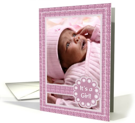 Birth Announcement - Girl - Daisy Shape Photo card (914361)