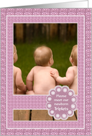 Birth Announcement - Triplet Girls - Photo card