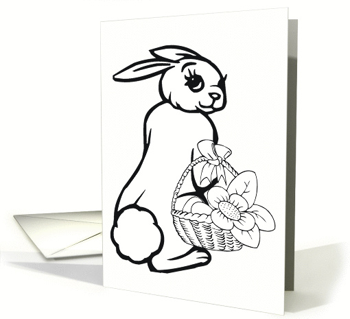 Frame-able Easter Bunny Coloring Book Page - Goddaughter card (914653)