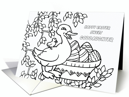 Frame-able Easter Coloring Book Page - Goddaughter card (914824)