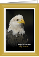 Congratulations Eagle Scout - Step Brother - American Bald Eagle card