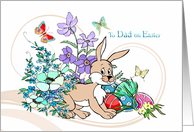 Easter - Father - Bunny Rabbit + Decorated Eggs card