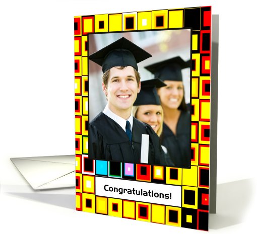 Congratulations Graduate - Geometric Pattern Photo card (921319)