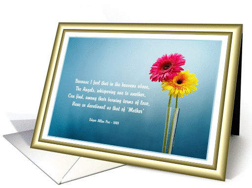 Mother's Day - Framed Shasta Daisies in a Vase + Poem card (924595)