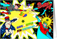 Superheroes - 5th Birthday card