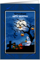 Halloween - Haunted Cemetery Scene - Grandson card