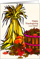 Thanksgiving - Sister - Autumn Theme card