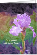 Easter - Granddaughter - Bearded Iris - Oil Painting card