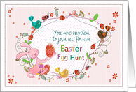 Customizable - Egg Hunt Invitation - Bunny + Springtime Friends card