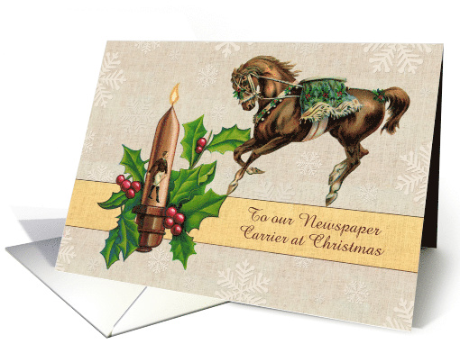 Christmas - Newspaper Carrier - Vintage Style Circus Theme card