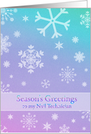 Season’s Greetings - Nail Tech - Snowflakes + Rainbow Colors card