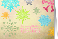 Merry & Bright - Nail Tech - Colorful Snowflakes card