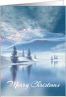 Rocky Mountain Lake Serenity Merry Christmas card