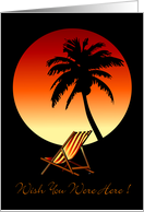 Peaceful Sunset Under The Coconut Tree card