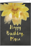 Chalkboard Watercolor Yellow Flower Mema Birthday card