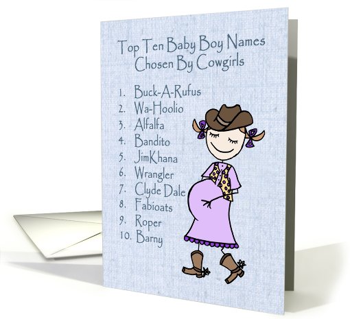 Cowgirl Baby Boy Names card (384200)