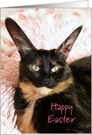 Big Eared Cat Happy Easter card