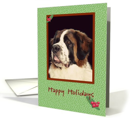 Saint Bernard Happy Holidays card (657248)