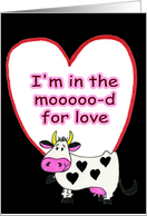 Valentine Cow IOU a Night of Fun card