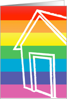 new address announcement : rainbow grunge house card