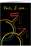 yes i am gay : coming out invitations card