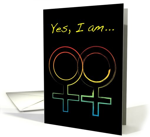 yes i am a lesbian : coming out announcements card (766512)