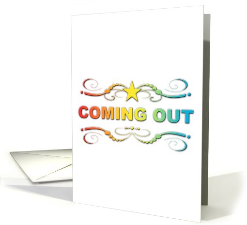 rainbow flourish coming out announcement card (826966)