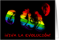 viva la evolucion! rainbow chimps encouragement card