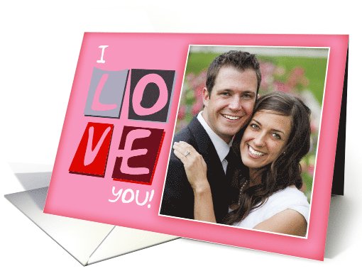 Photo Valentine's Greeting Card With Modern I Love You card (1030899)