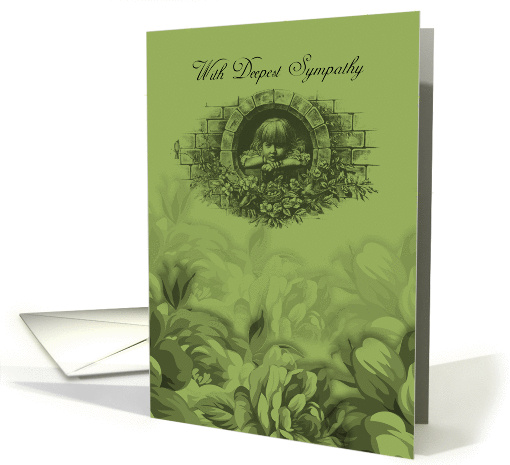 Sympathy Card With Blended Flowers And Child Reflecting... (1040083)