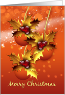 Modern Ornament Christmas Greeting Card In Orange Blends card