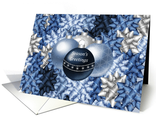 Season's Greetings With Decorations And Bows card (1121152)