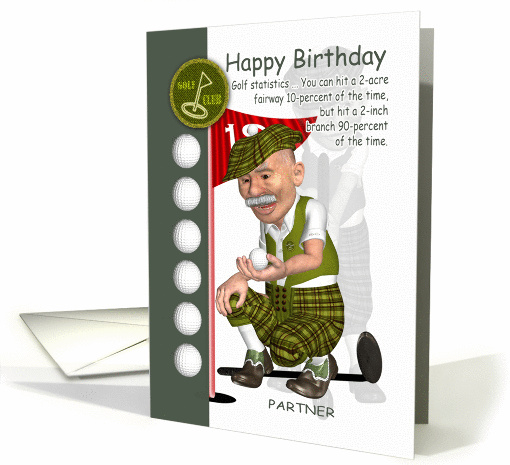 Partner Golfer Birthday Greeting Card With Humor card (1131182)