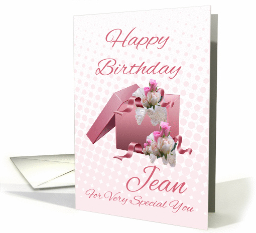 For Very Special Jean Birthday Celebration With Gift Box card