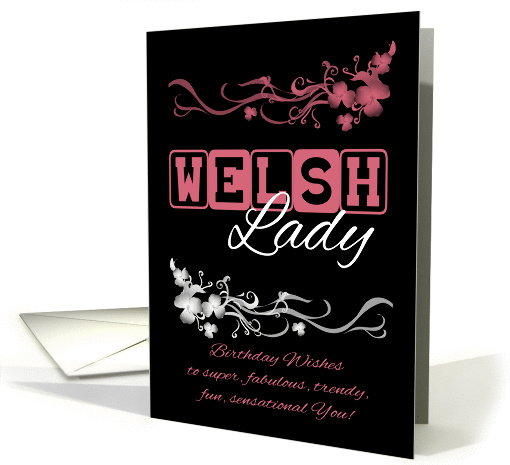 Welsh Lady Birthday Card with Blended Flowers card (1146796)