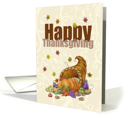 Cornucopia Thanksgiving Feast, Happy Thanksgiving card (1185414)