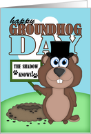 Groundhog Day With Cute Cartoon Groundhog card