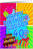 Godson 40th Birthday With Balloons And Cake card