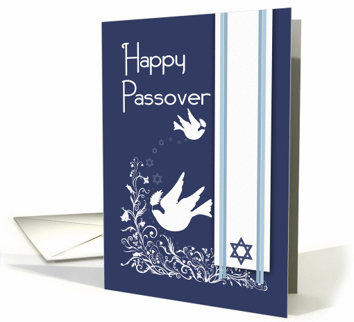 Pretty Dove For Passover With Olive Leaf And Patterns card (1264896)