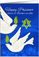 Sister & Brother-in-Law Passover Dove And Olive Leaf card