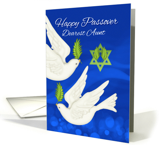 Aunt, Passover Dove And Olive Leaf card (1265428)