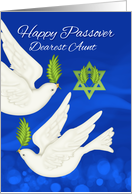 Aunt, Passover Dove And Olive Leaf card