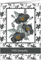 Business Sympathy Stylish Black And Gold Poppies card