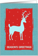 Modern Grunge Seasonal Greeting With Reindeer And Retro Colors card