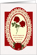 Suicide Sympathy With Red Rose And Lace card