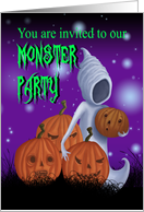 Halloween Monster Party Invitation card