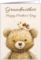 Grandmother Mother’s Day with Bear and Cute Little Bird card